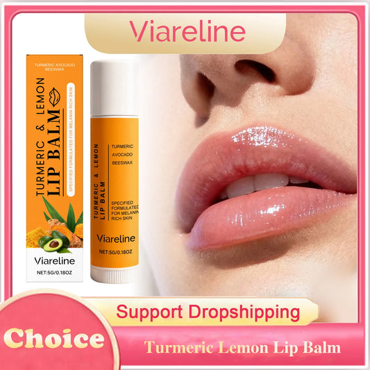Turmeric Lemon Lip Balm Hydrating Fade Lip Lines Smooth Gloss Lighten Melanin Remove Dark Lip Dead Skin Soft Nourishing Lip Care Peaceful Pleasures Health and Wellness