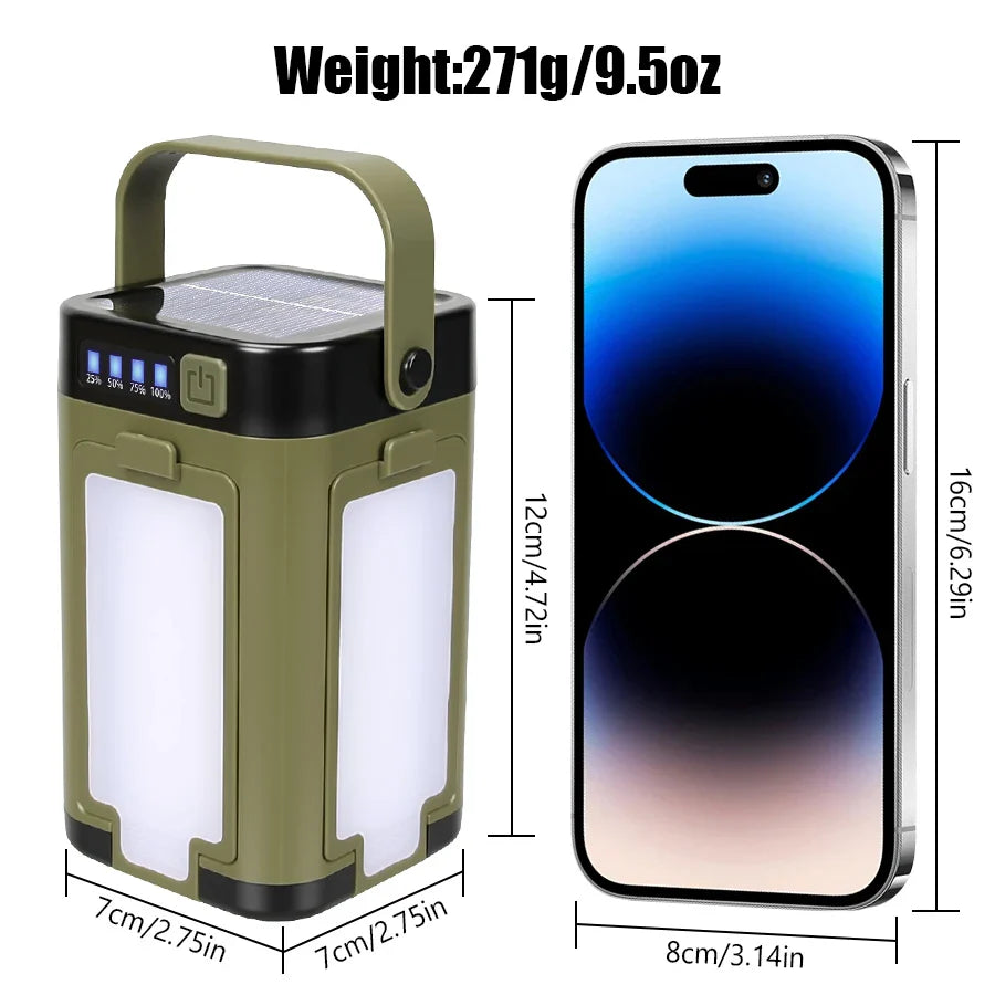 4-Leaf Folding LED Camping Lantern | Solar USB Rechargeable