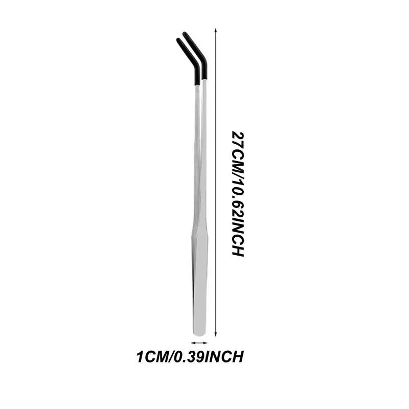 Extra Long Reptile Feeding Tongs Bearded Dragon Aquarium Tweezer With Rubber Tip 10.6 Inches Stainless Steel Bearded Dragon Tank Peaceful Pleasures Health and Wellness