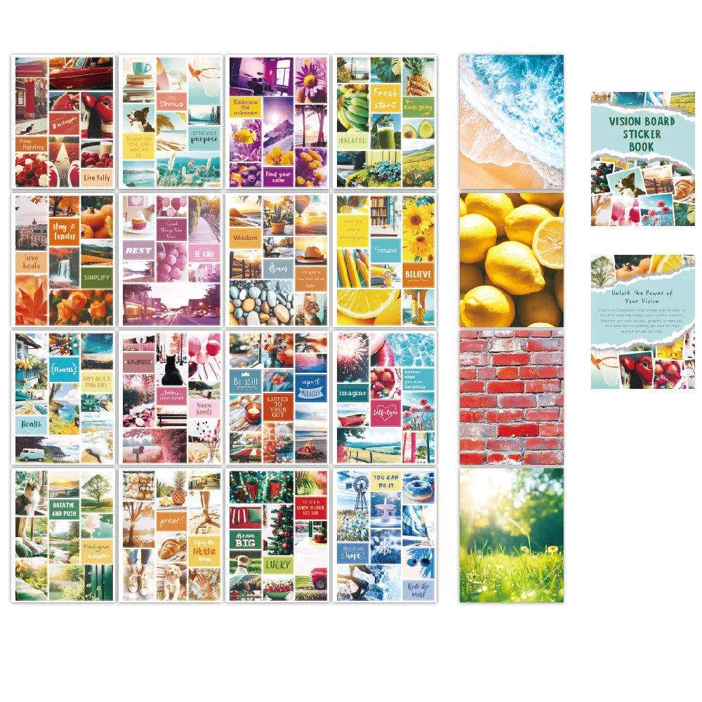 Bview Art Vision Board Dream Life Inspiration Stickers Cutouts Book