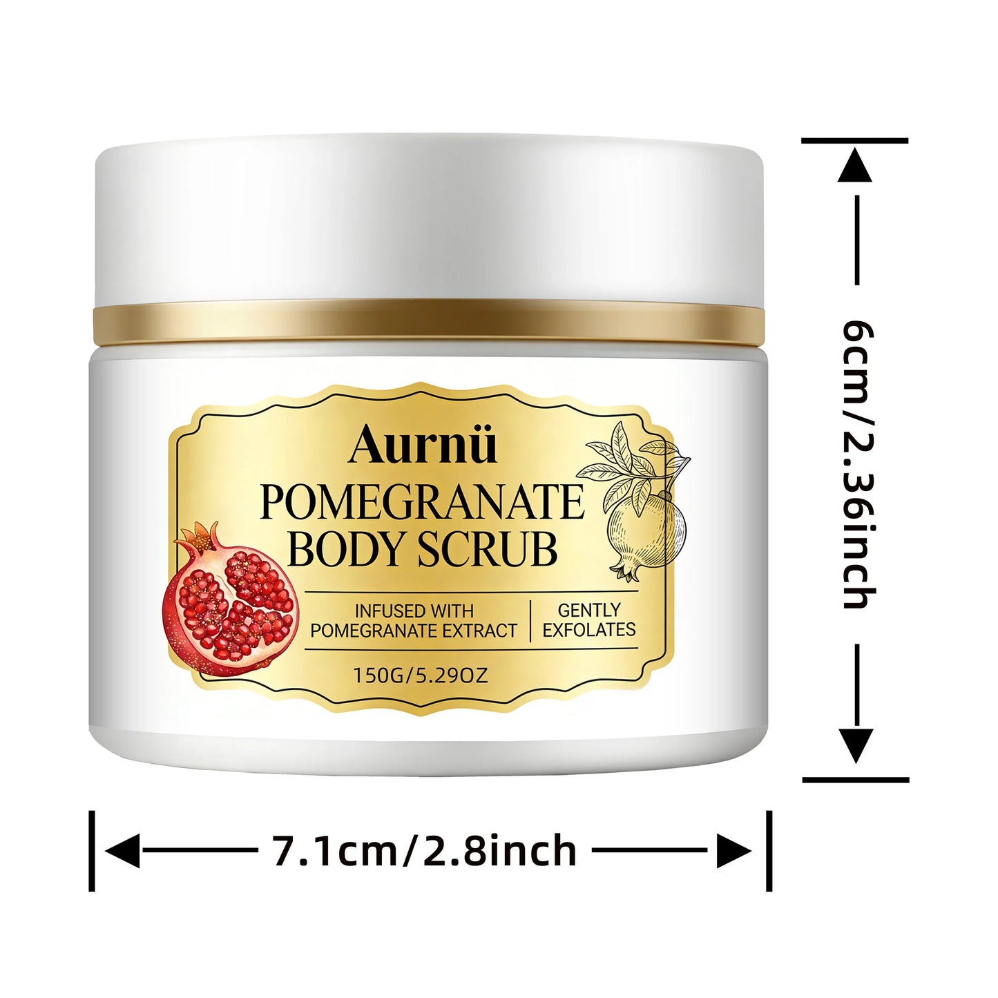 Aurnü Pomegranate Body Scrub – Hydrating & Gentle Exfoliant