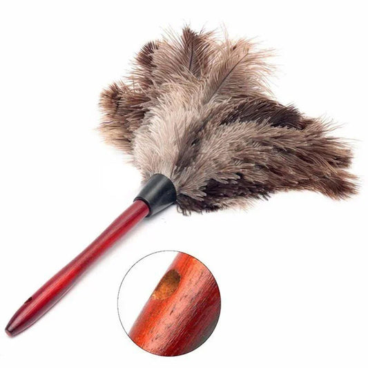 Wooden Handle Ostrich Feather Duster Home Anti-static Dust Removal Peaceful Pleasures Health and Wellness