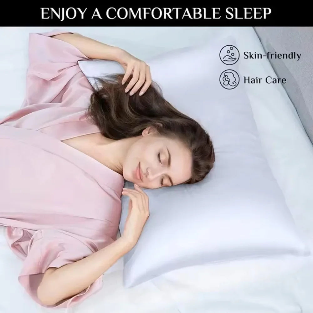 Silk Pillowcase Set of 2, Soft Breathable Mulberry Silk Pillow Cover for Hair and Skin, Luxury Zippered Pillow Case for Peaceful Pleasures Health and Wellness