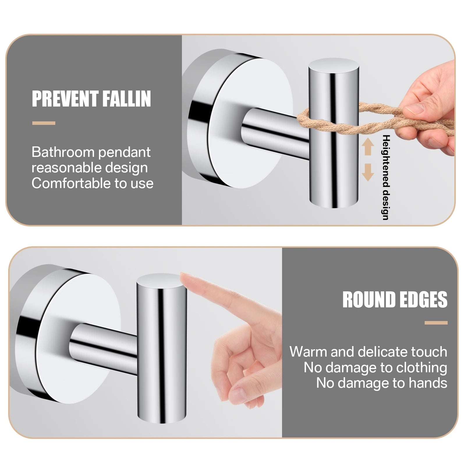 Reusable Stainless Steel Hook Bathroom Wall Mount Hooks Kitchen Bedroom Wall Hanger Robe Coat Holder Heavy Duty Towel Tool Peaceful Pleasures Health and Wellness