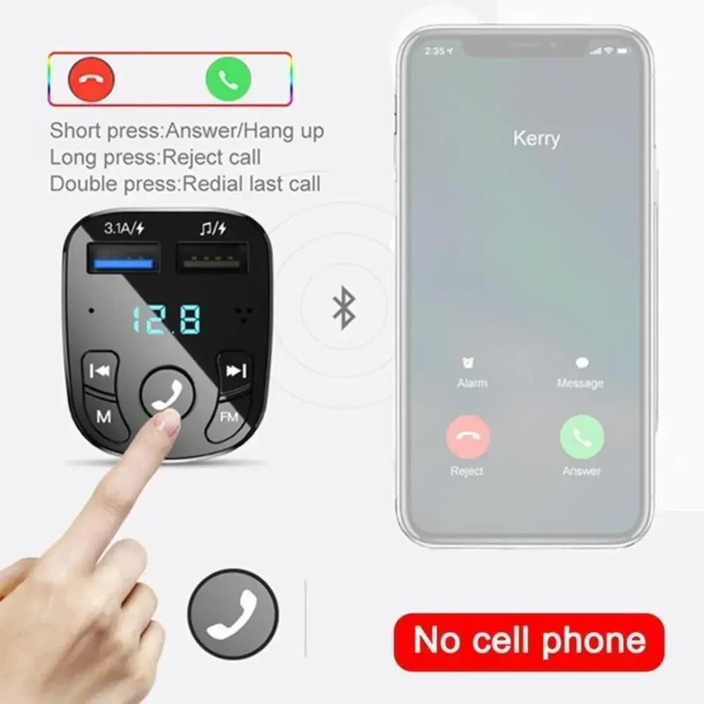 Car Mp3 Player Dual Usb Fast Charger Fm Bluetooth Receiver Bluetooth Compatible 5.0 Fm Transmitter Usb Flash Drive Plug Car Kit Peaceful Pleasures Health and Wellness