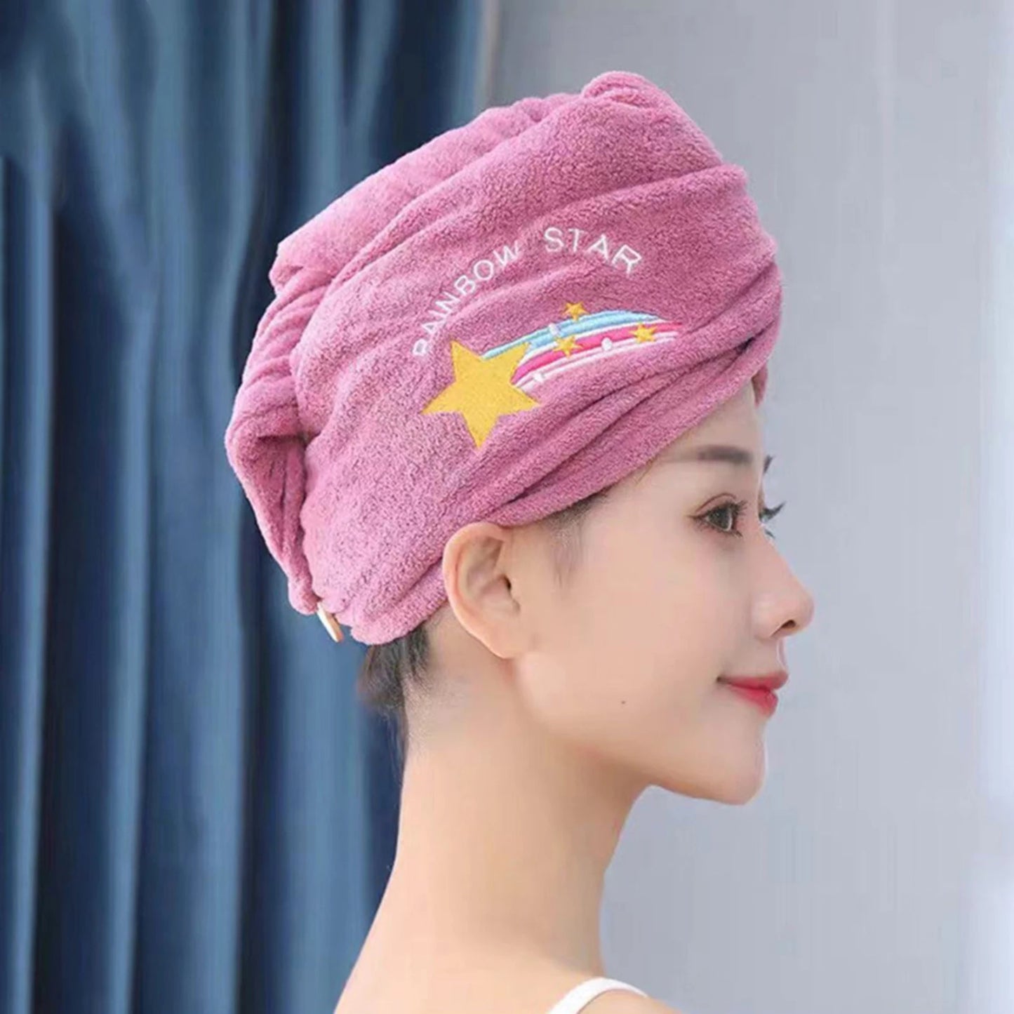 Dry Hair Cap Bath Cap with Water Absorption Fast Dry Hair Towel Being Soft without Falling Hair Super Strong Water Absorption Peaceful Pleasures Health and Wellness