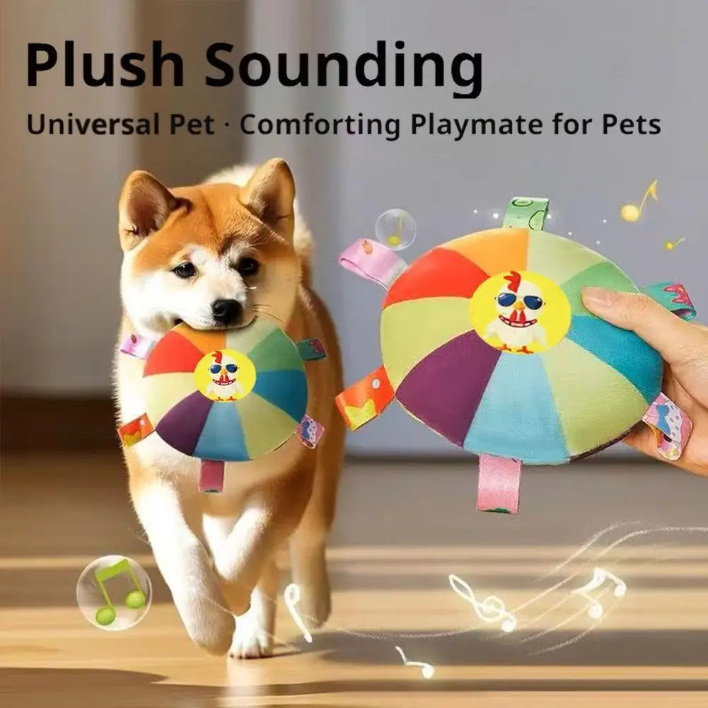 Cartoon Dog Plush Squeaky Toy – Bite-Resistant Bell Chew Toy