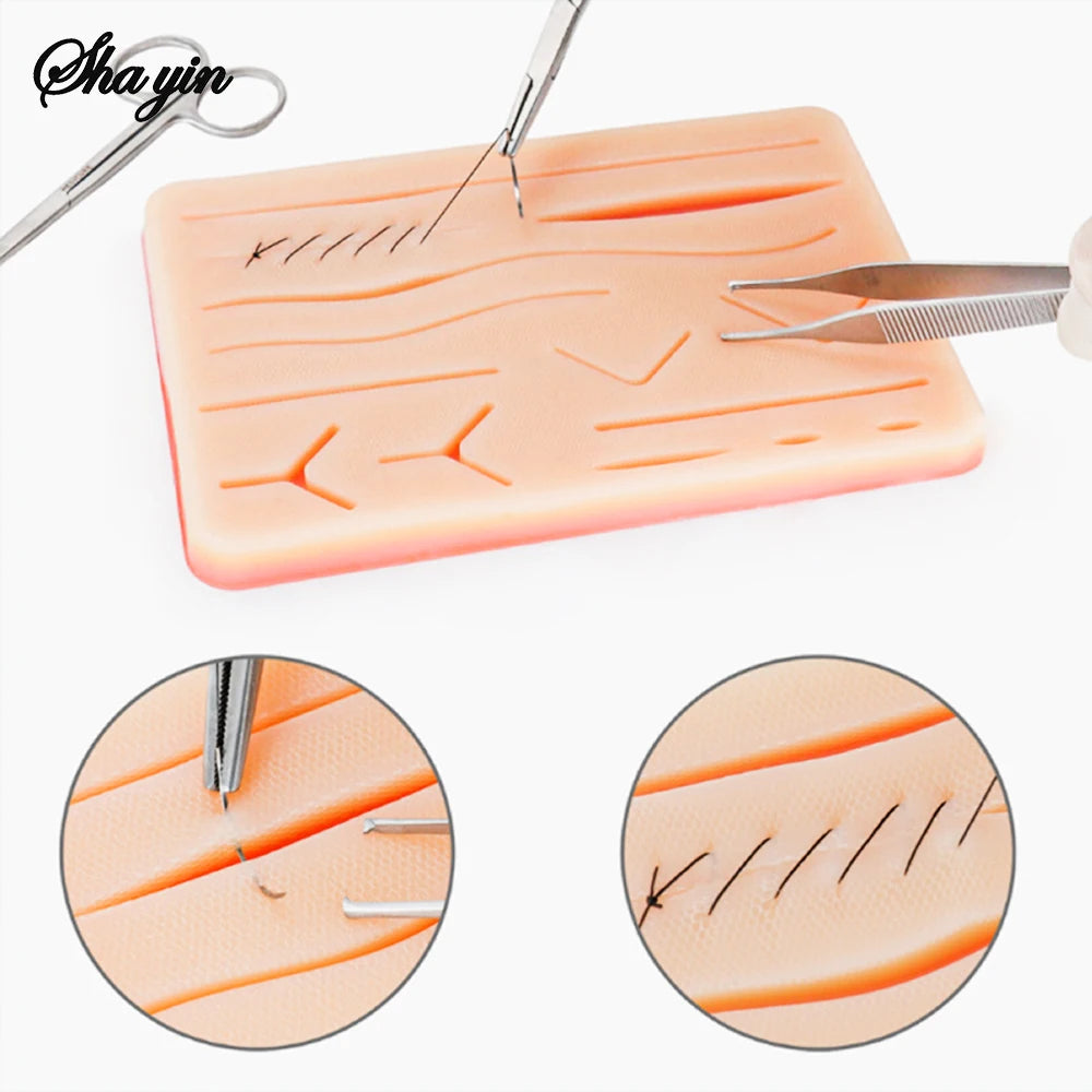 Silicone Skin Pad Suture Training Kit Surgical Wound for Surgeon Medical Practice Training Traumatic Suture Practice Skin Use Peaceful Pleasures Health and Wellness