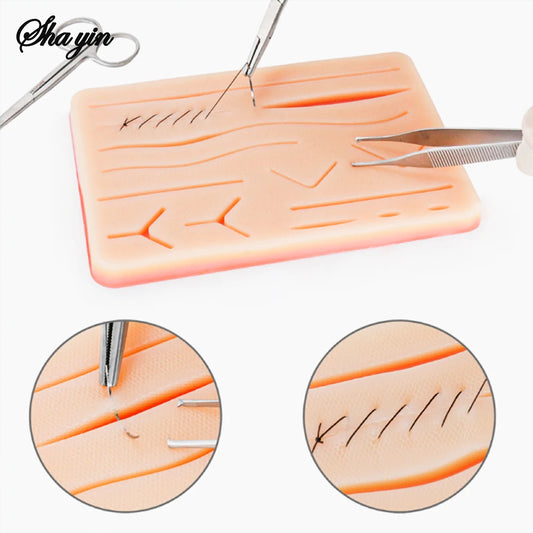 Silicone Skin Pad Suture Training Kit Surgical Wound for Surgeon Medical Practice Training Traumatic Suture Practice Skin Use Peaceful Pleasures Health and Wellness