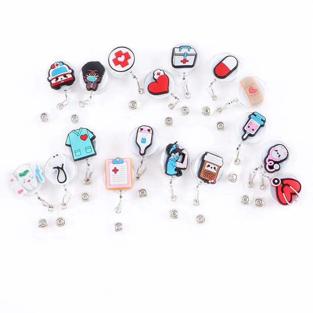Clips Nurse Doctor Students Card Name Card Holder Nurse Badge Holder Retractable Badge Reel ID Card Clips Hospital Badge Holder Peaceful Pleasures Health and Wellness