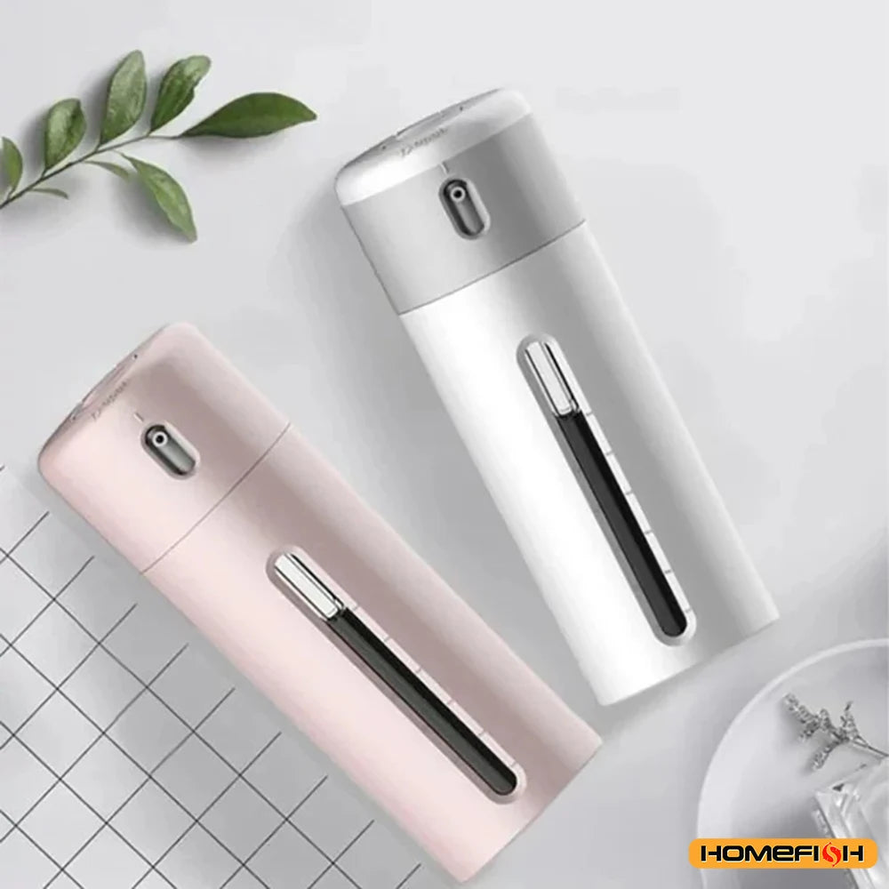 All-in-One Travel Toiletry Bottle Set, 4-Chamber Squeeze Container for Shampoo Lotion & Gel, Space-Saving Trip Organizer Peaceful Pleasures Health and Wellness