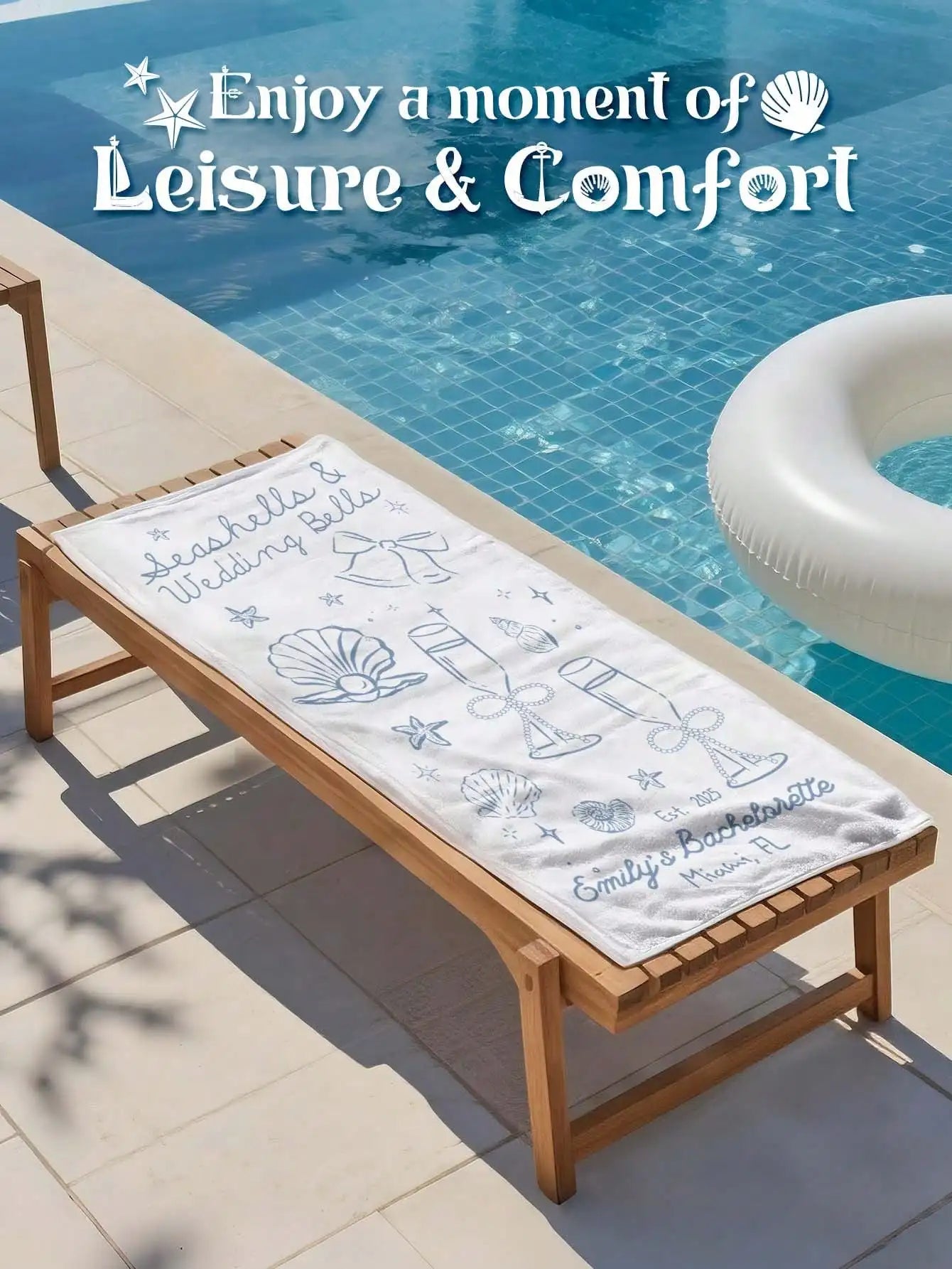 Personalized Name Beach Towel | Custom Pool & Travel Gift Personalized Beach Towel Peaceful Pleasures Health and Wellness