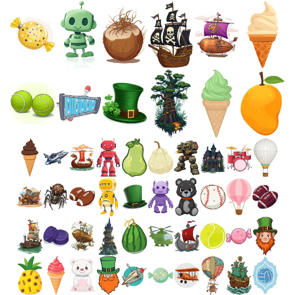54-Piece Temporary Tattoo Stickers – Fun Designs for Kids & Adults