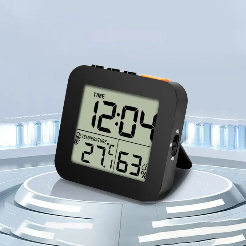 Modern LCD Digital Clock Living Room Alarm with Humidity Display Timer Snooze Mode Desk Clock Desk Decorating Bedroom Stuff Peaceful Pleasures Health and Wellness