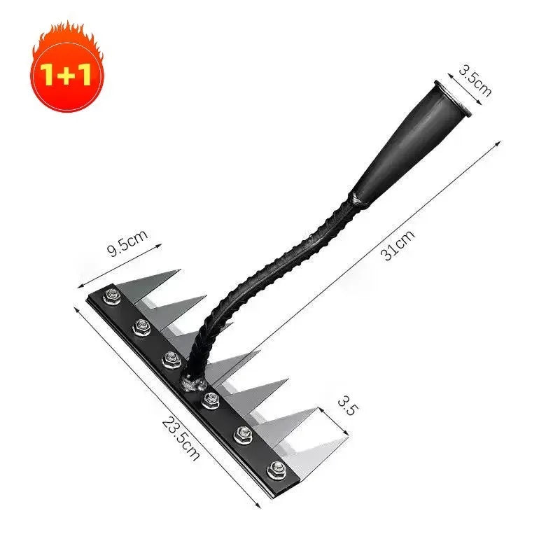 5–8 Teeth Carbon Steel Garden Rake – Detachable Multifunctional