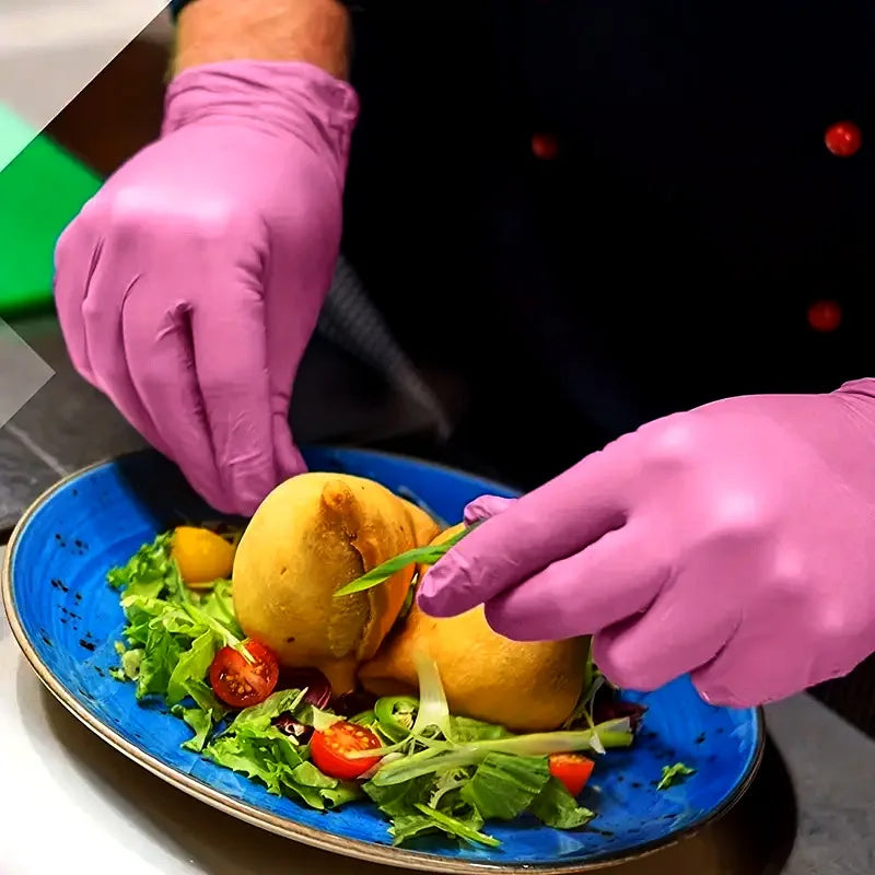 Disposable Nitrile Gloves Multi-color Auto Repair Food-grade Nitrile Gloves Thickened Durable and Comfortable 50pcs/100pcs Peaceful Pleasures Health and Wellness