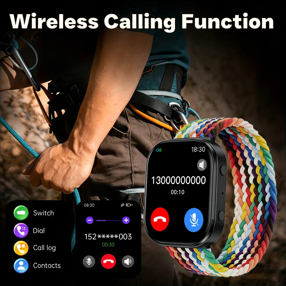 ERUN Waterproof Smartwatch 1.83" HD Bluetooth Calling Unisex