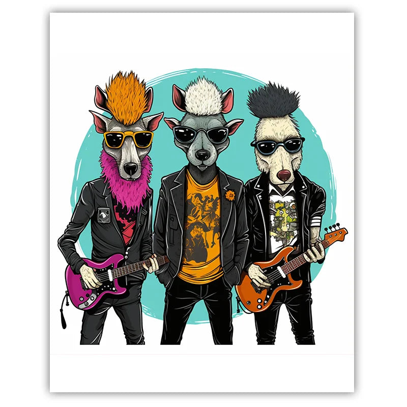 Cartoon Animal Band Canvas Wall Art | Western Style Decor Canvas Wall Art Peaceful Pleasures Health and Wellness 05 15x20cm No Frame China Mainland