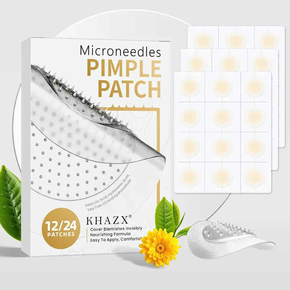 Hydrocolloid Micropoint Pimple Patches – 12/24 Invisible Acne Cover Patches with Micro Needles for Overnight Blemish Care Peaceful Pleasures Health and Wellness