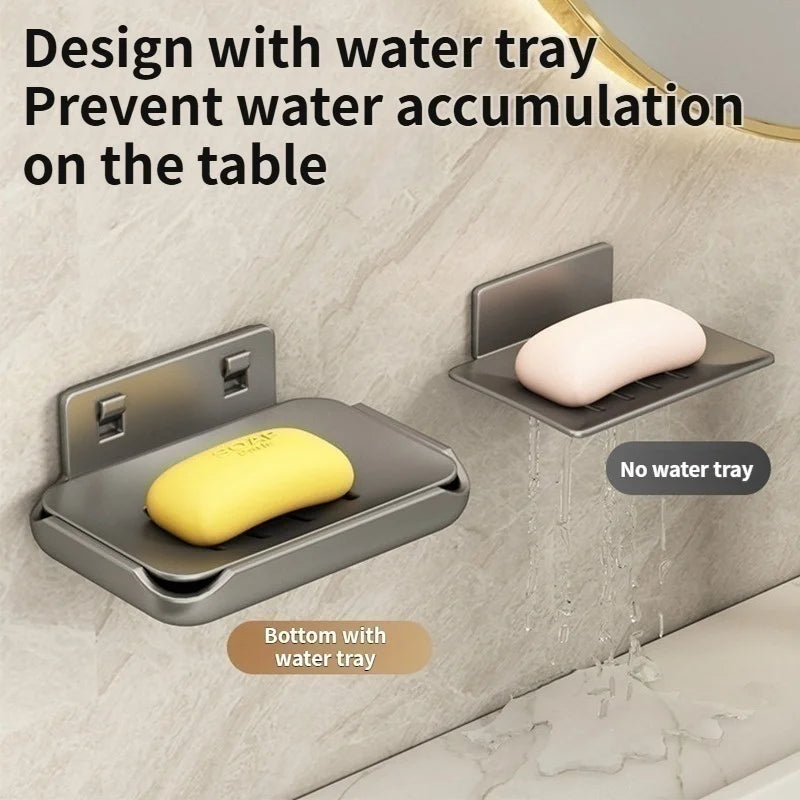 No-Drill Bathroom Corner Shelf Rack – Metal Soap Holder