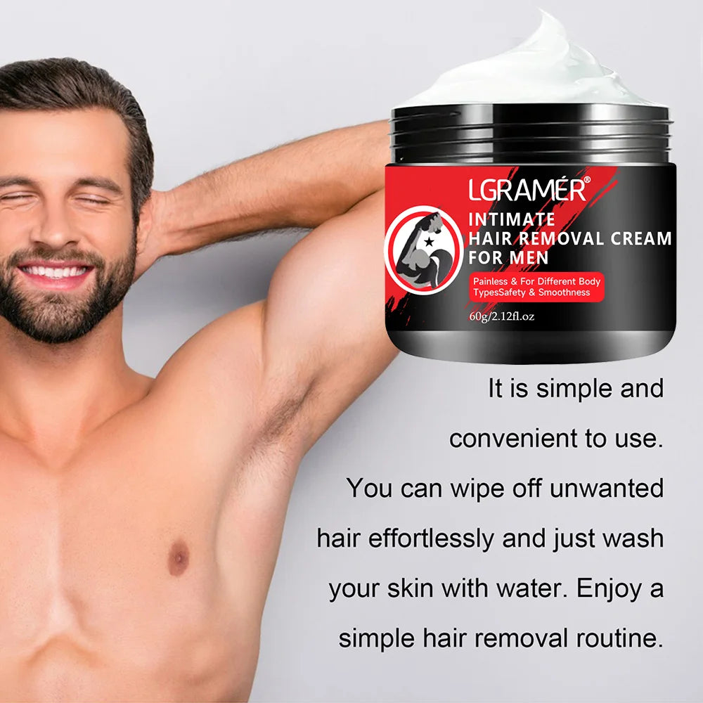 LGRAMER Men's Painless Hair Removal Cream | Body & Armpit