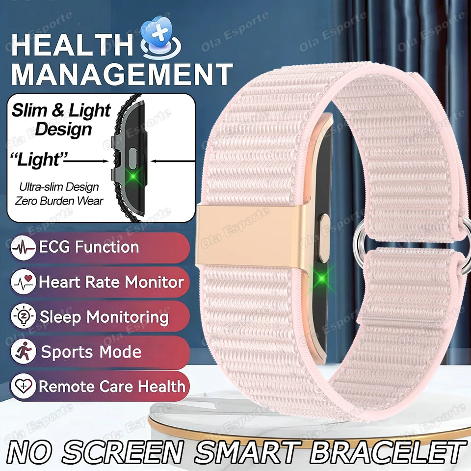 Sport Band Fitness Tracker NO Screen Smart Bracelet Pedometer Waterproof Women Heart Rate Sleep Monitor Electronic Bracelet HW12 Peaceful Pleasures Health and Wellness Pink