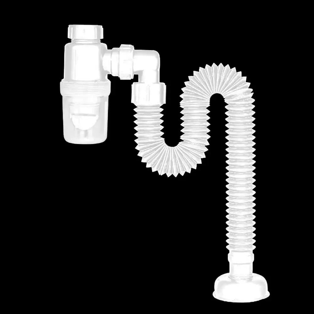 Flexible Sink Drain Pipe Odor Barrier 3" Universal Fit ABS