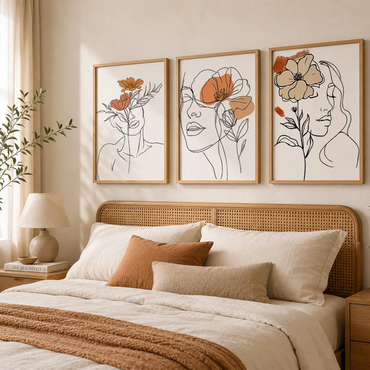 Abstract Minimalist Line Art Woman Canvas Print | Wall Decor Canvas Wall Art Print Peaceful Pleasures Health and Wellness
