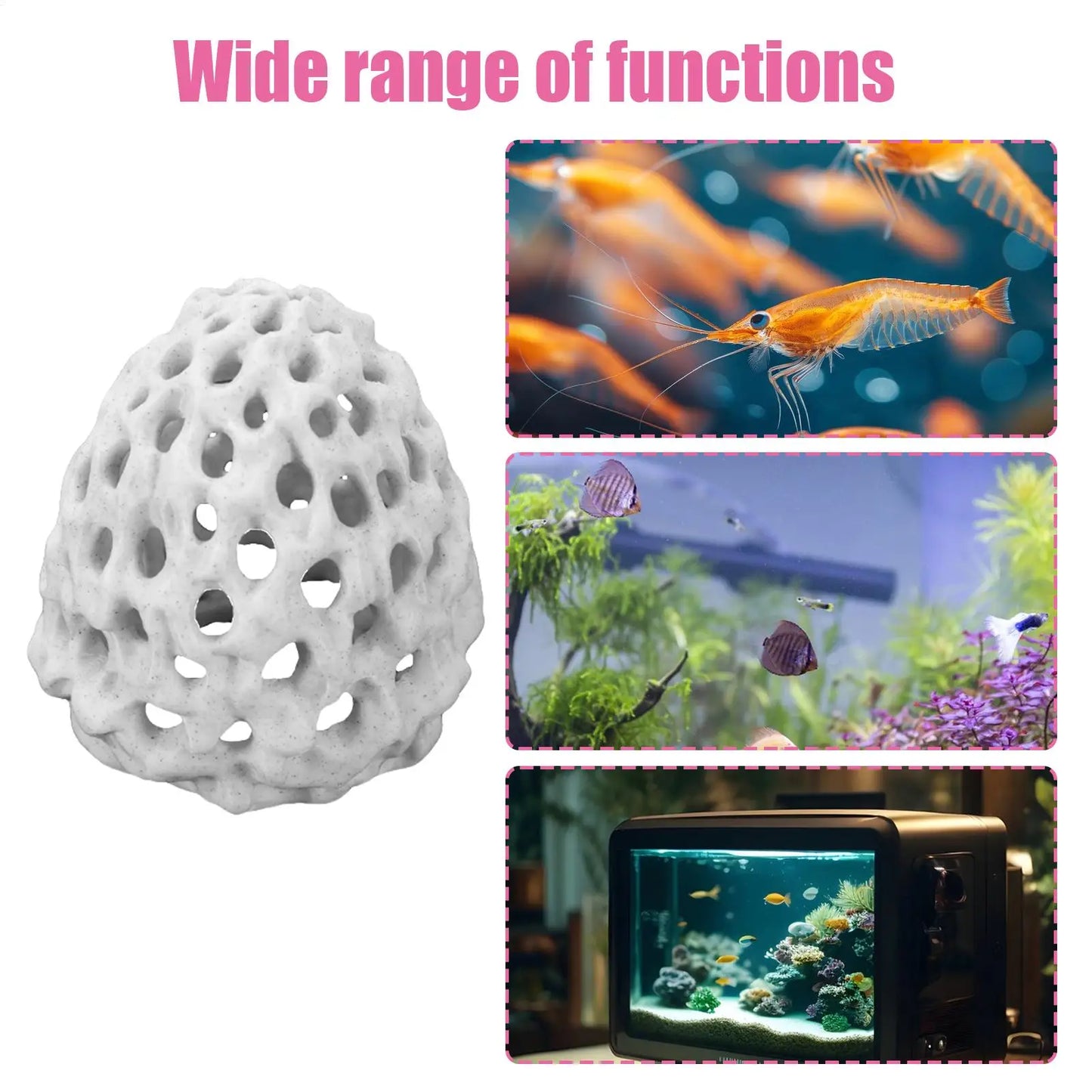 Coral Stone Aquarium Shrimp Hide & Fish Tank Decoration