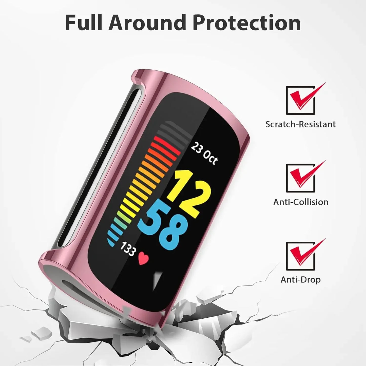 TPU Case & Screen Protector for Fitbit Charge 5 & Charge 6 Peaceful Pleasures Health and Wellness