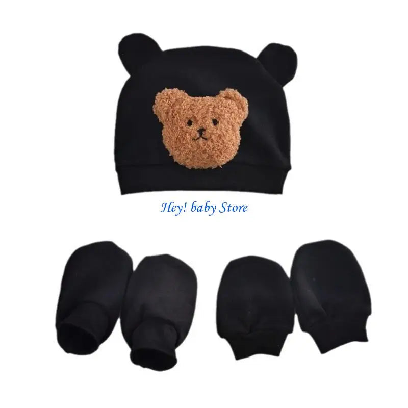 Newborn Hat, Anti-Scratch Mittens & Foot Covers Set 0–6M