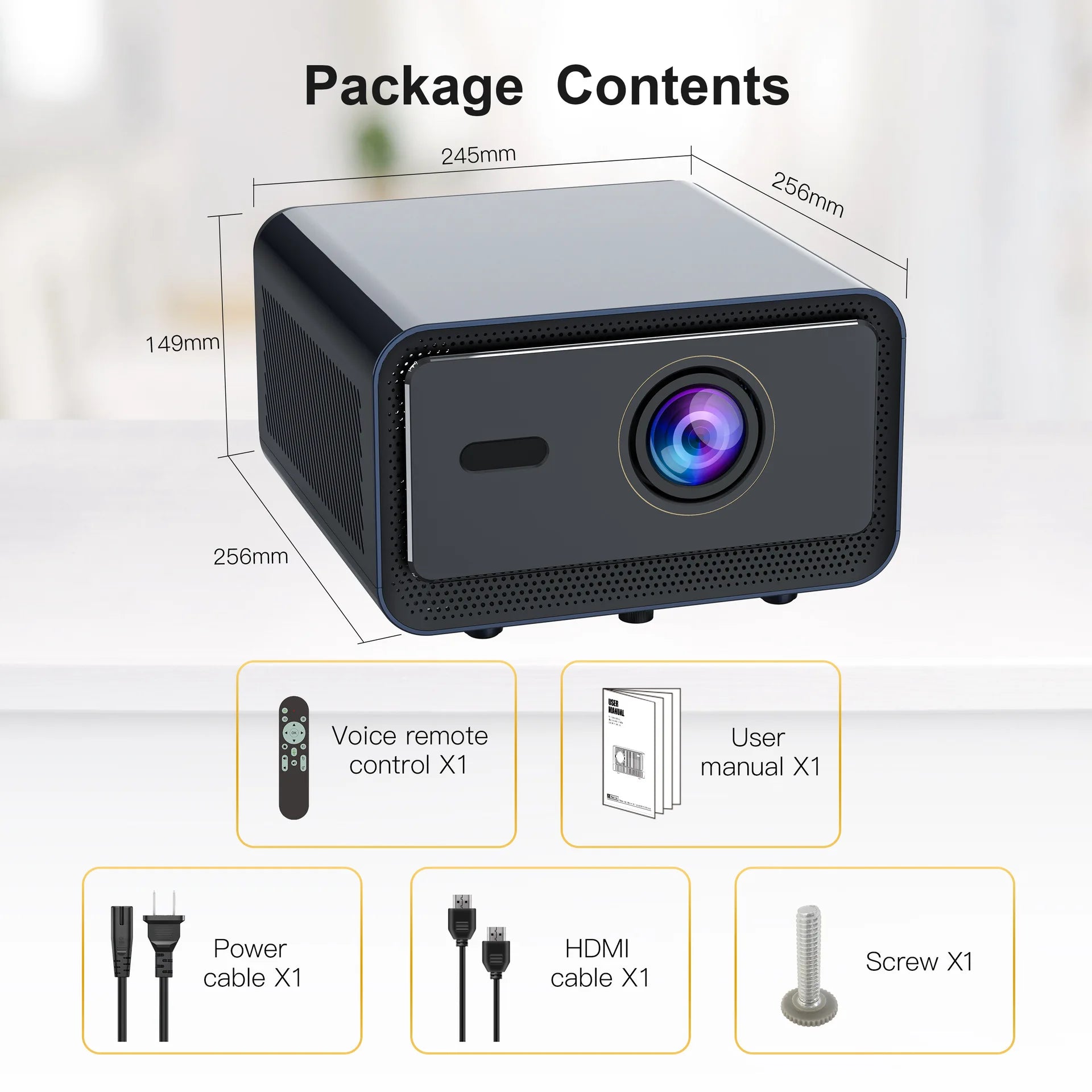 HS110 Native 1080P Smart Projector | 4K, WiFi6, Android 12 Peaceful Pleasures Health and Wellness