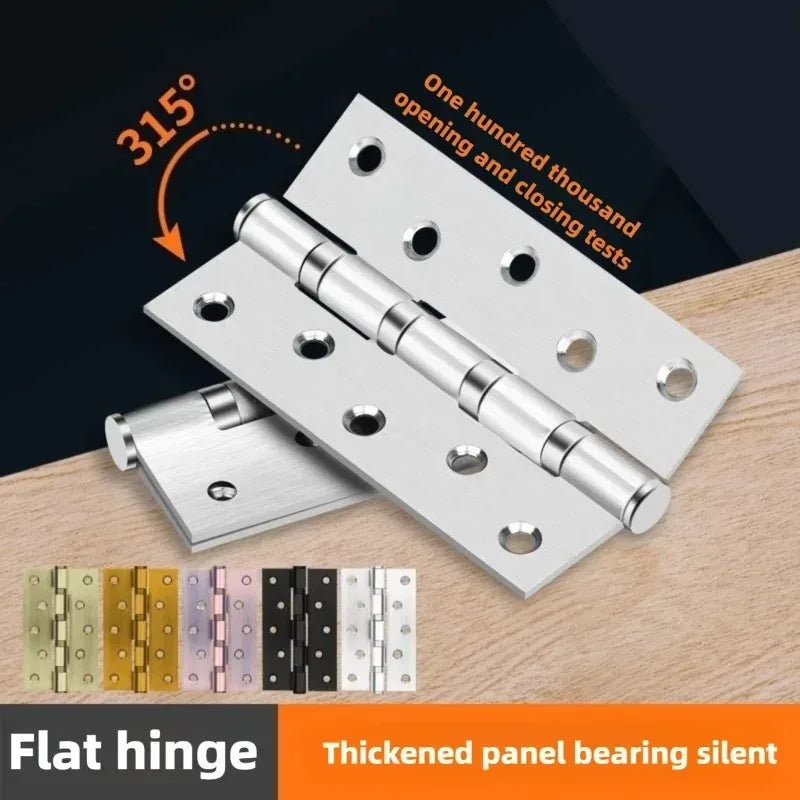 stainless steel Mute Hinge Room Door 4 Inch Bearings Hinges 3mm Thick Heavy Doors Strong Load Bearing Gemel Furniture Hardware Peaceful Pleasures Health and Wellness