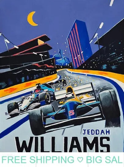 Vintage F1 Racing Car Canvas Wall Art | Motorsport Poster Print