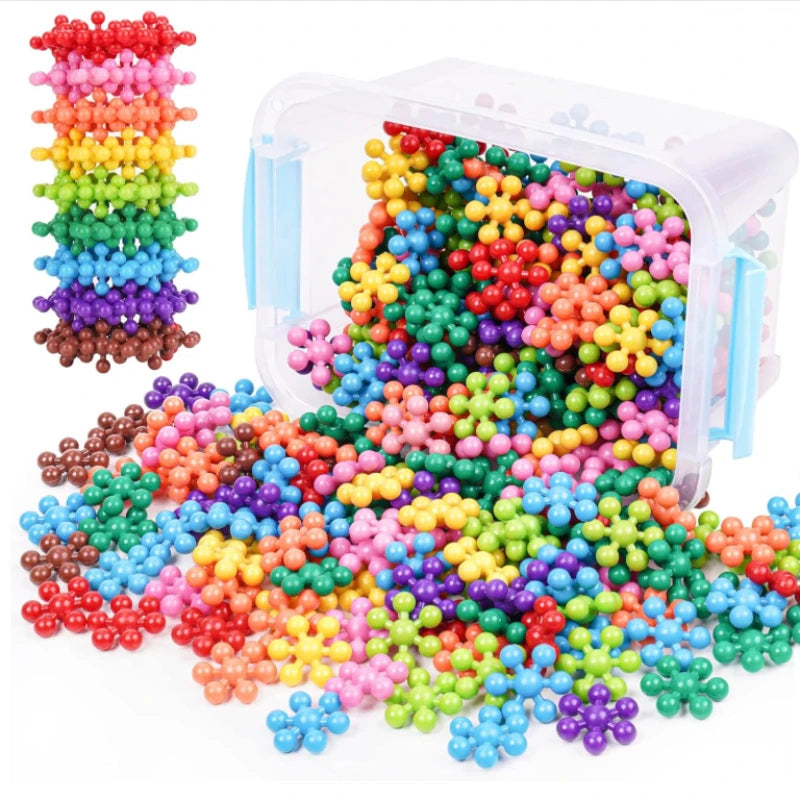 Snowflake Interlocking Building Blocks – STEM Fidget Toy for Kids