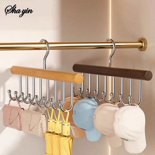 Wooden 8-Hook Hanger Rack | Clothes, Hats & Accessories Organizer Hanger Hook Rack Oasis Select