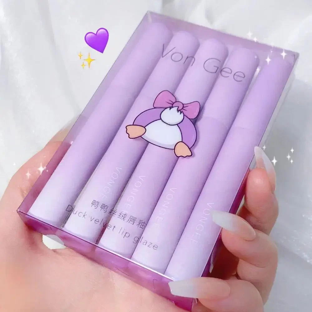 5 Colors/kits Matte Lipstick Set Long Lasting Waterproof Non-Stick Cup Lip Glaze Not Easy To Fade Cute Lip Tint Cosmetic Makeup Peaceful Pleasures Health and Wellness