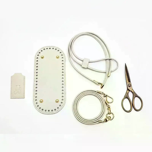 Crochet Handbag DIY Kit – PU Leather Bag Base, Strap & Chain DIY Bag Making Kit Oasis Select