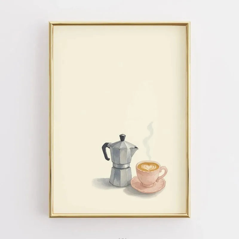 Funny Kitchen Coffee Quote Retro Canvas Wall Art Print