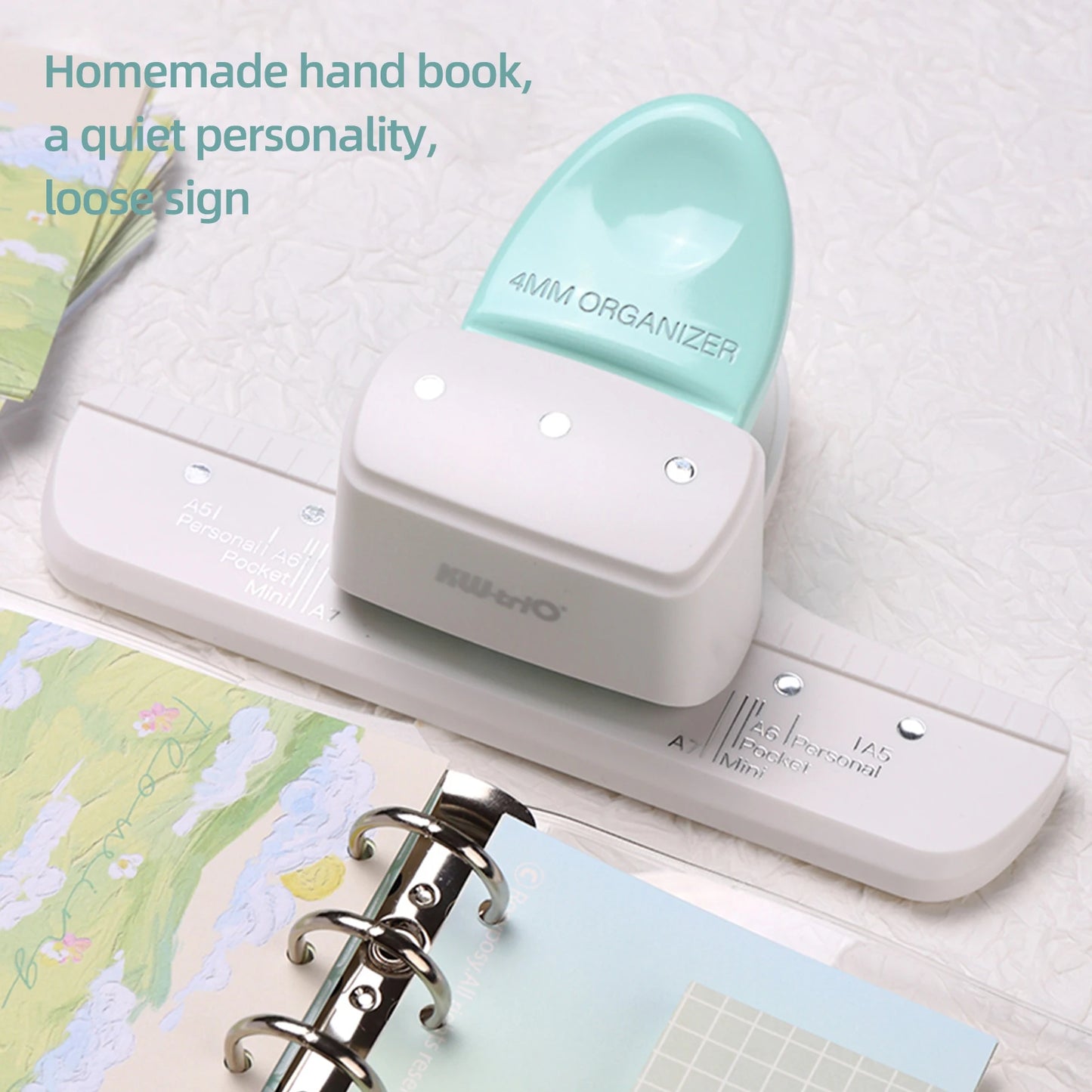 Adjustable 3-Hole Punch A5 A6 A7 Loose-Leaf Planner | 8 Sheet