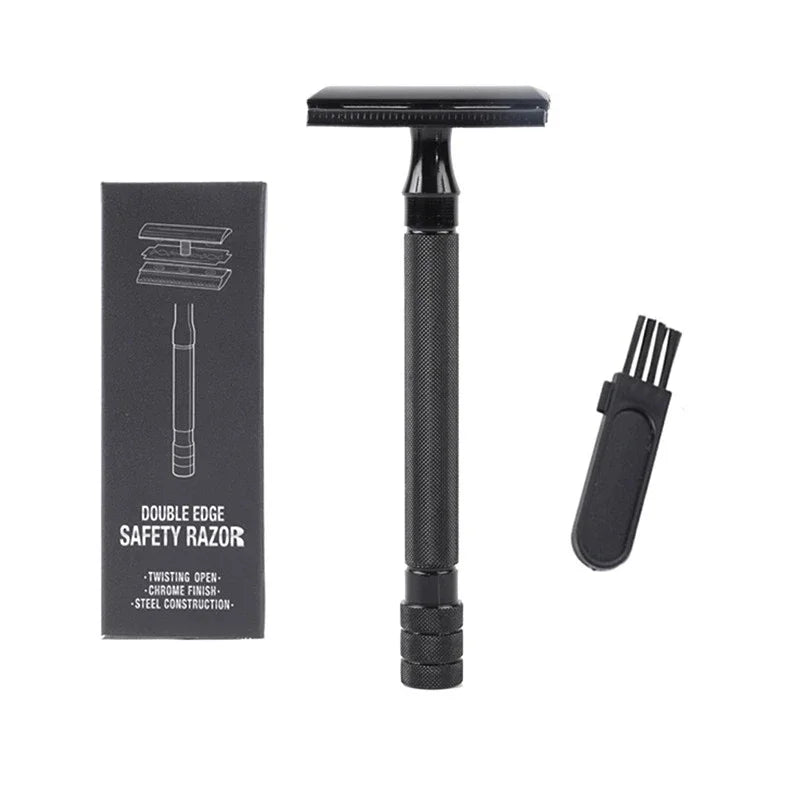 Men's Double Edge Safety Razor | Stainless Steel + Titanium Blade
