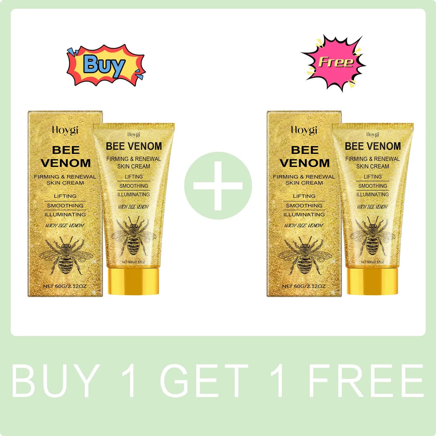 Bee Venom Face Cream Fade Fine Lines Improve Sagging Skin Firming Increase Elasticity Tightening Lifting Nourishing Facial Care Peaceful Pleasures Health and Wellness Buy 1 Get 1 Free