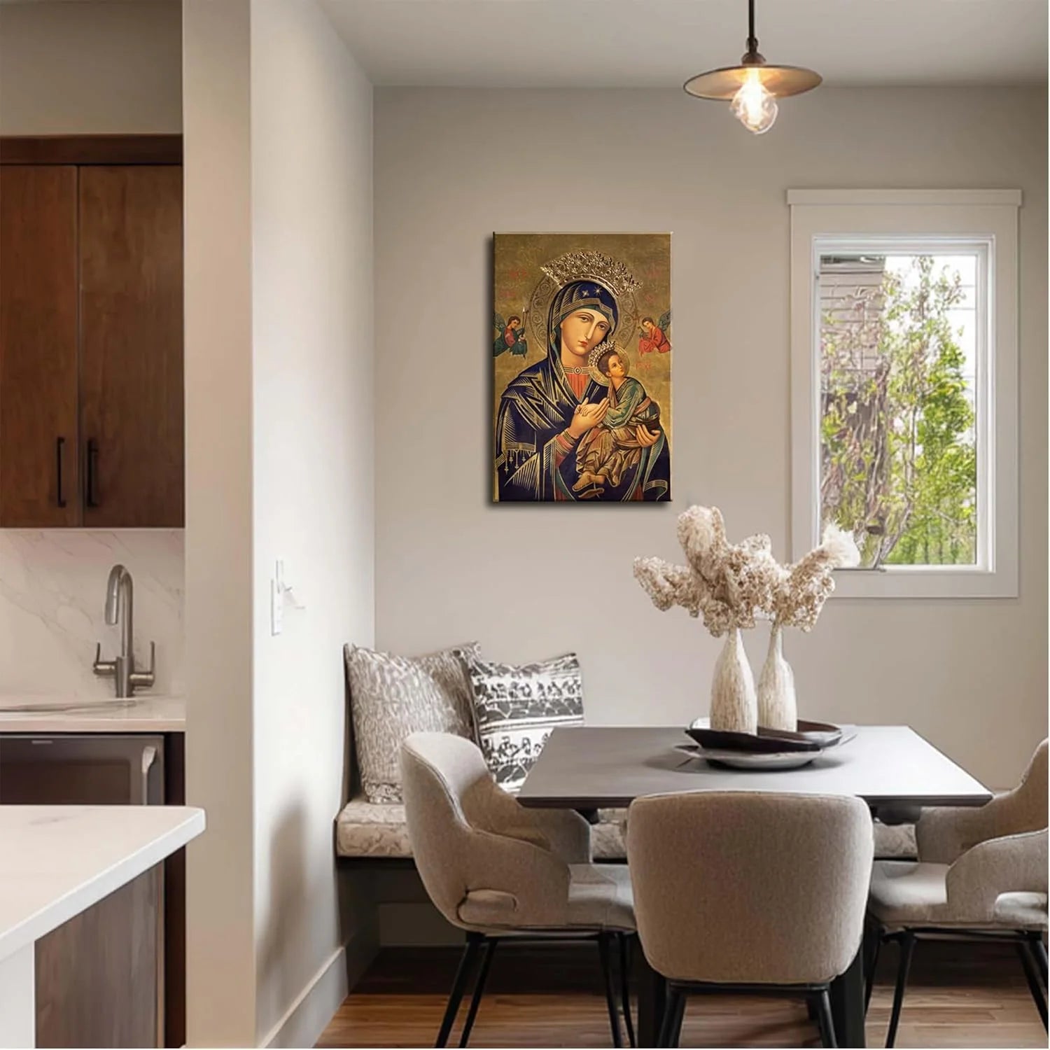 Russian Orthodox Icon Picture Our Lady of Perpetual Help Wall Decor Mother Mary Icon Wall Art mary and Jesus Poster Mary Religio Peaceful Pleasures Health and Wellness
