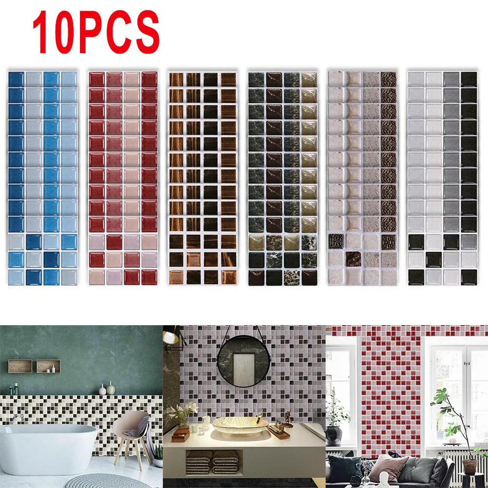 Self-adhesive Mosaic Tile Stickers Stick Bathroom Kitchen Wall Decal
