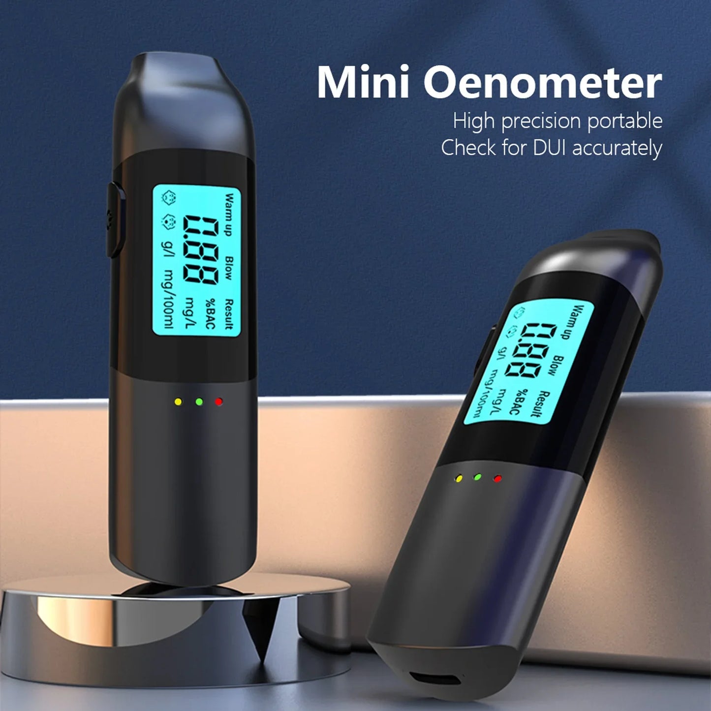 Contactless Breathalyzer Portable Rechargeable Breath Analyzer LED
