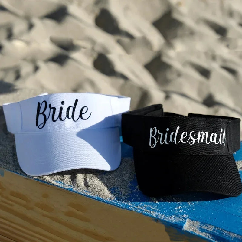 Bride & Bridesmaid Visors – Bachelorette Beach Party Hats