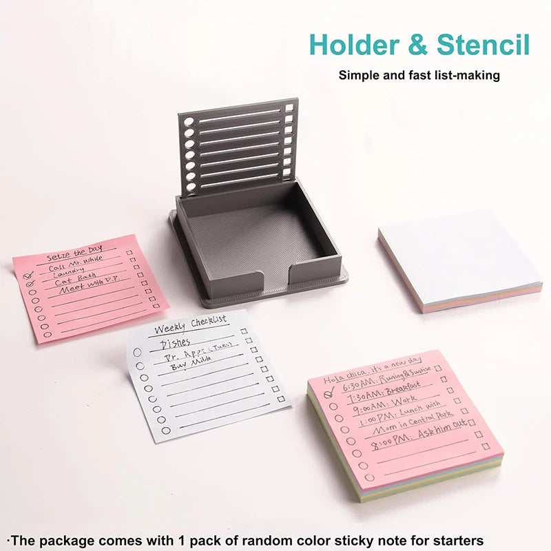 Sticky Note Dispenser Organizer with Template | HELTC