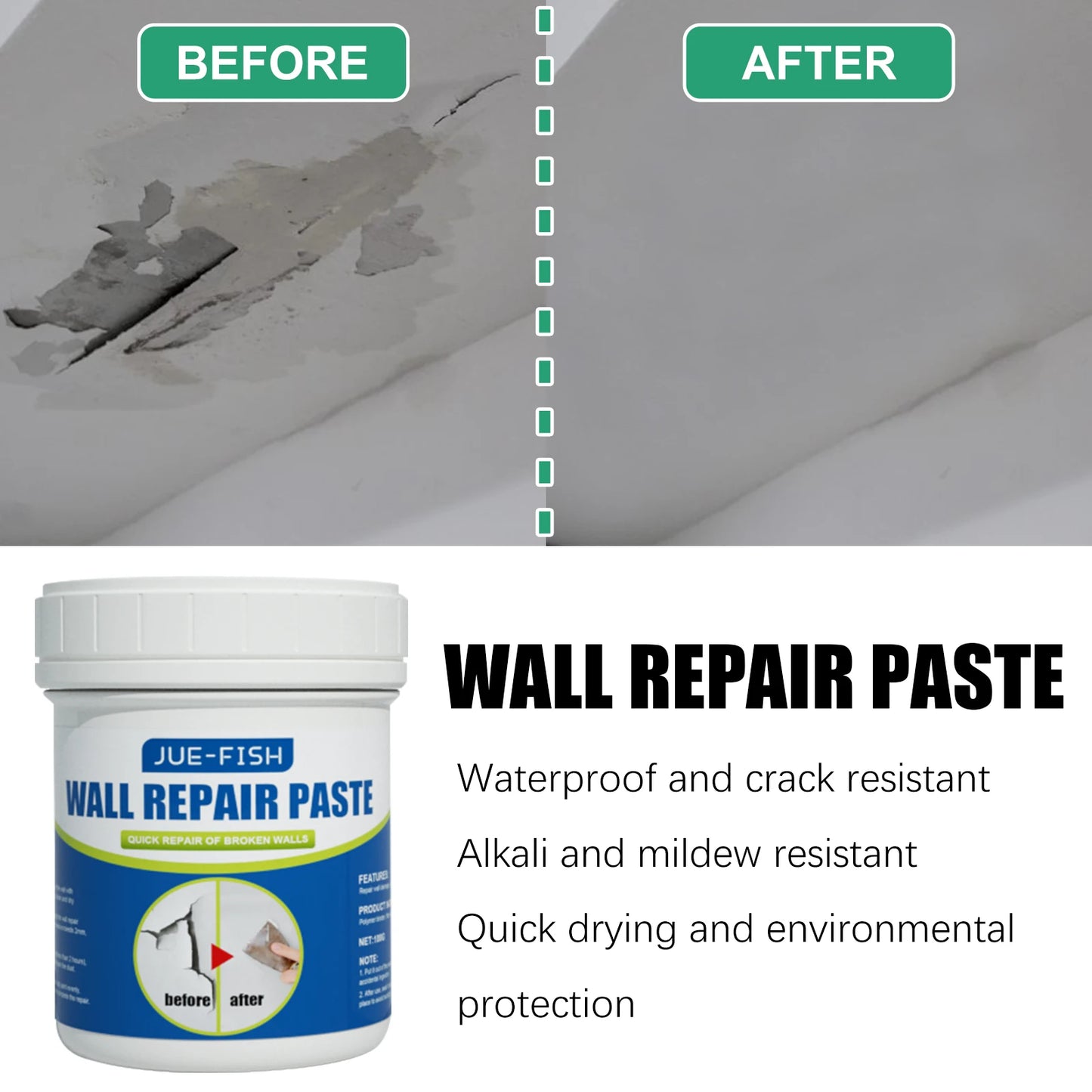 All-Purpose Wall Repair Paste | Quick-Dry Spackling Plaster