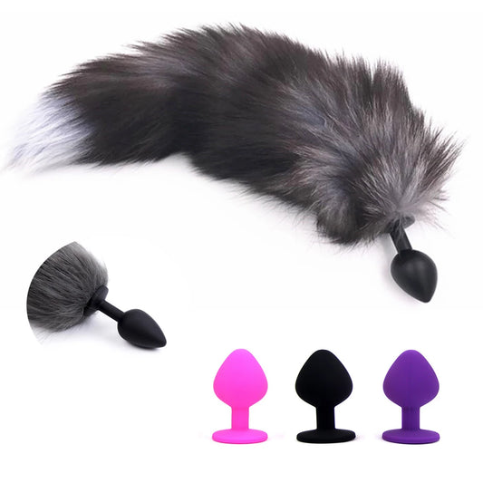 Sex Toy Anal Plug Anal Toys Long Fox Tail Erotic Anus Toy Ass Stuff With Silicone Inserted Behind The Anus Sexy Toys For Woman Peaceful Pleasures Health and Wellness