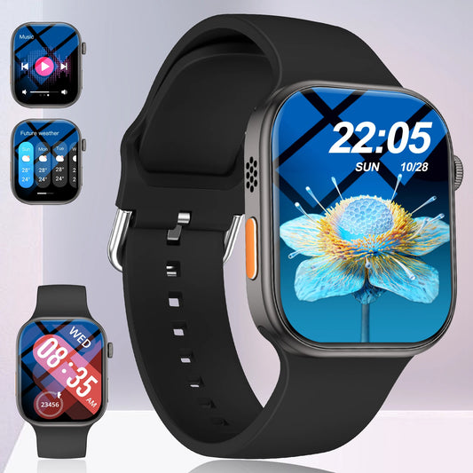 LOMAXFR Smart Watch 2.02" HD – Calling, Fitness & Music Control Smart Watch Peaceful Pleasures Health and Wellness P98-Black
